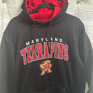 Colosseum Black and Red Maryland Terrapins Hoodie